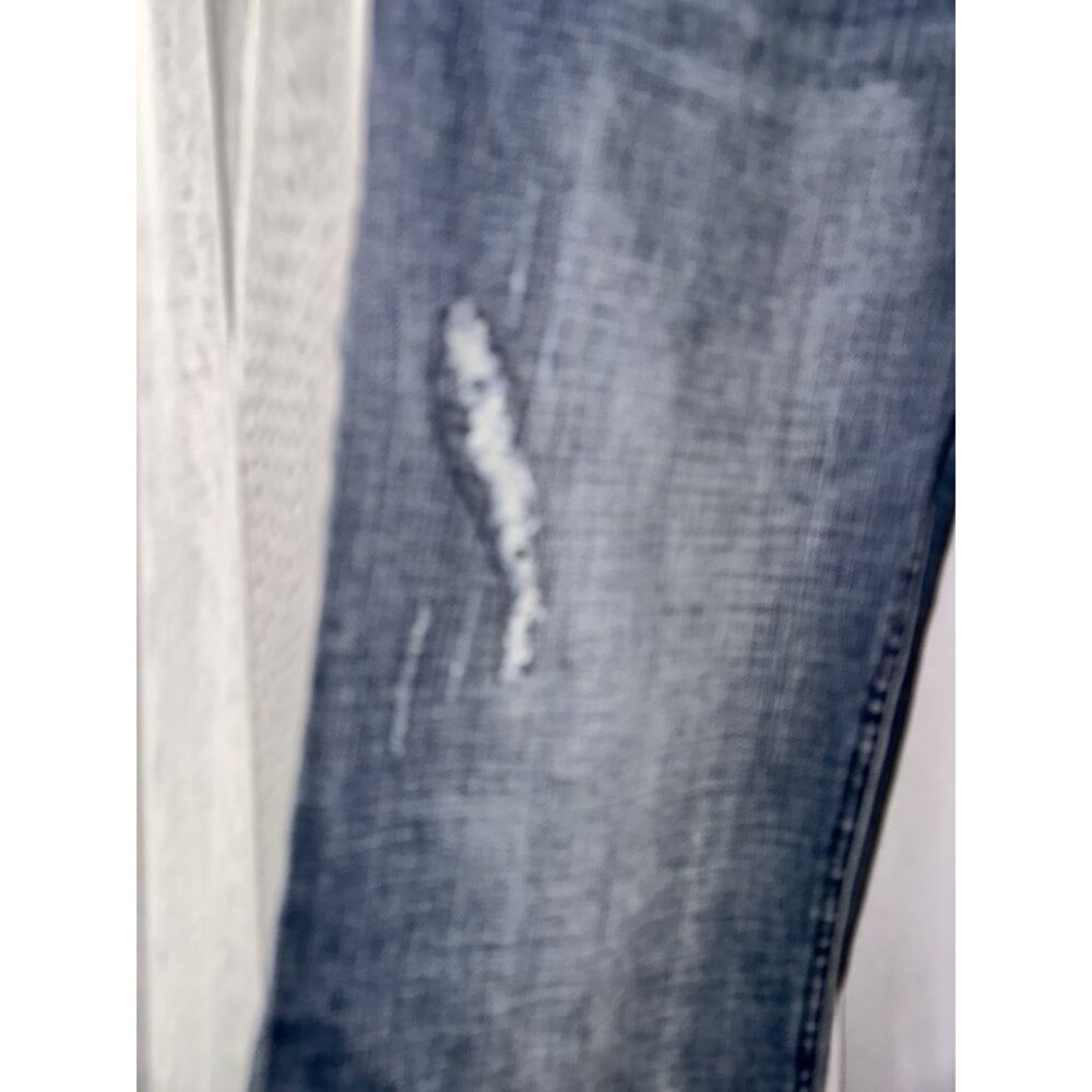 Rock & Roll cowboy Womens Distressed Bootcut Jeans Size 30 Blue Denim With Ripp - Picture 3 of 11